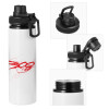 Metal water bottle with safety cap, aluminum 850ml