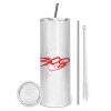 Eco friendly stainless steel tumbler 600ml, with metal straw & cleaning brush