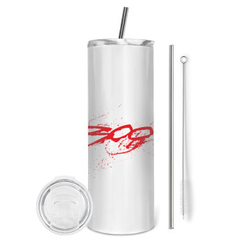 Οι 300 της Σπάρτης, Eco friendly stainless steel tumbler 600ml, with metal straw & cleaning brush