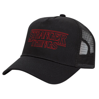 Stranger Things Logo, Καπέλο Trucker με Δίχτυ, Μαύρο, (ΒΑΜΒΑΚΕΡΟ, ΠΑΙΔΙΚΟ, UNISEX, ONE SIZE)