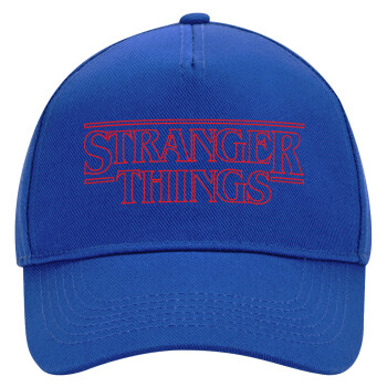 Stranger Things Logo, Ultimate Adult Hat BLUE, (100% COTTON DRILL, ADULT, UNISEX, ONE SIZE)