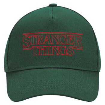 Stranger Things Logo, Adult Ultimate Hat GREEN, (100% COTTON DRILL, ADULT, UNISEX, ONE SIZE)