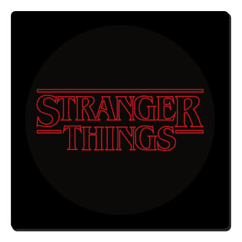 Stranger Things Logo, Τετράγωνο μαγνητάκι ξύλινο 6x6cm