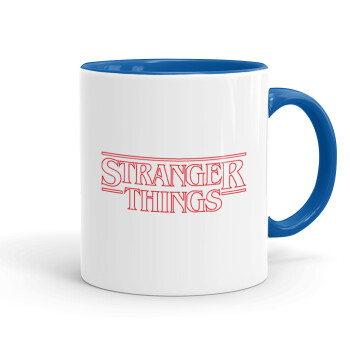 Stranger Things Logo, Κούπα χρωματιστή μπλε, κεραμική, 330ml
