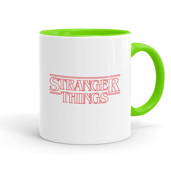 Stranger Things Logo, Mug colored light green, ceramic, 330ml