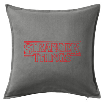 Stranger Things Logo, Sofa cushion Grey 50x50cm includes filling