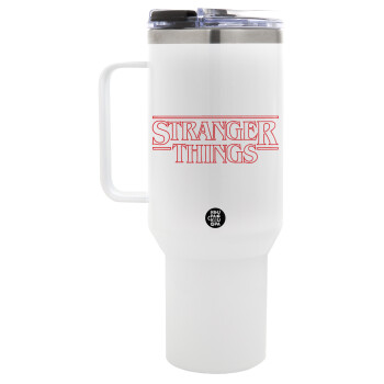 Stranger Things Logo, Mega Stainless steel Tumbler with lid, double wall 1,2L