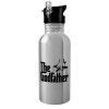 Metallic Silver with straw (600ml)