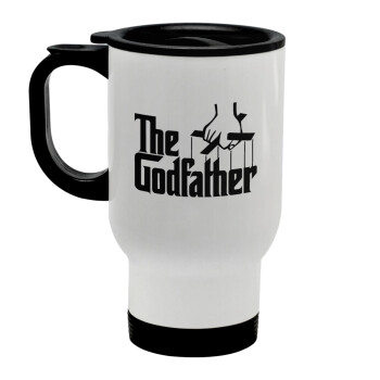 The Godfather, Stainless steel travel mug with lid, double wall white 450ml