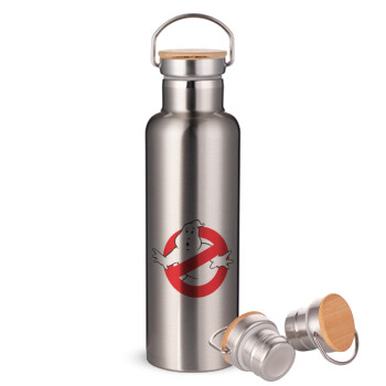 The Ghostbusters, Stainless steel Silver with wooden lid (bamboo), double wall, 750ml