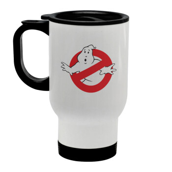 The Ghostbusters, Stainless steel travel mug with lid, double wall white 450ml