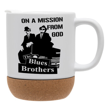 Blues brothers on a mission from God, Κούπα, κεραμική με βάση φελού και καπάκι (ΜΑΤ), 330ml (1 τεμάχιο)