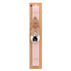 Easter Set, wooden keychain & scented flat Easter candle (30cm) (PINK)