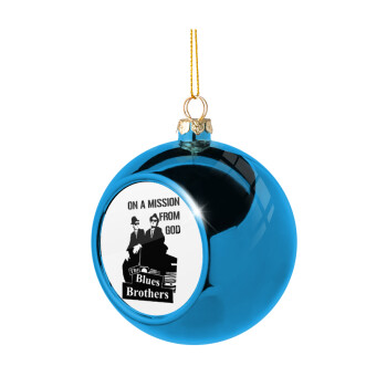 Blues brothers on a mission from God, Blue Christmas tree ball ornament 8cm