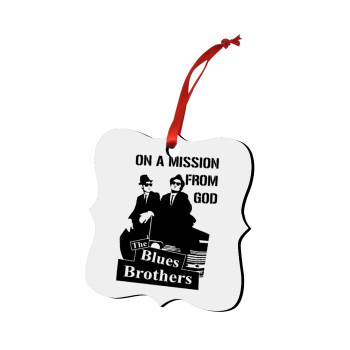 Blues brothers on a mission from God, Christmas ornament polygon wooden 7.5cm