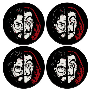 El Professor, SET of 4 round wooden coasters (9cm)