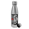 Metallic water bottle, stainless steel, 750ml