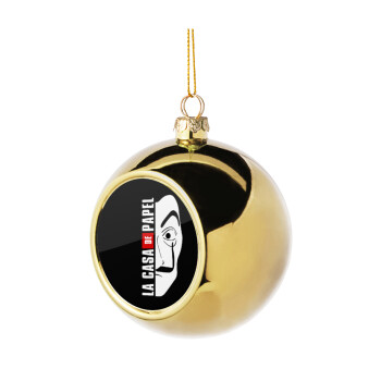 La casa de papel vertical, Golden Christmas tree ball ornament 8cm