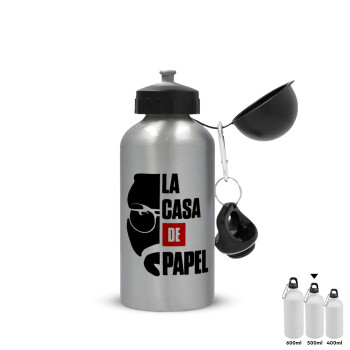 La casa de papel, Metallic water jug, Silver, aluminum 500ml