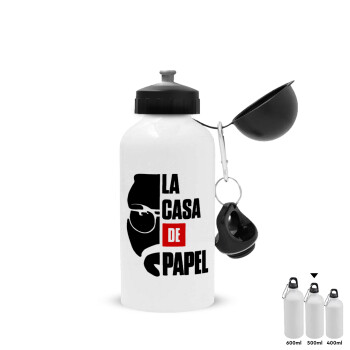 La casa de papel, Metal water bottle, White, aluminum 500ml