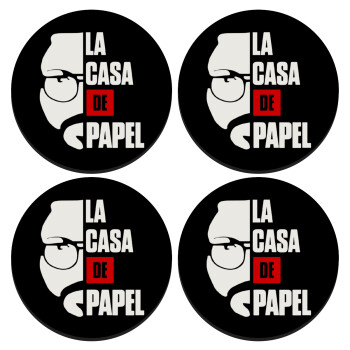 La casa de papel, SET of 4 round wooden coasters (9cm)