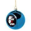 Blue Christmas tree ball ornament 8cm