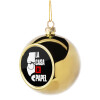 Golden Christmas tree ball ornament 8cm