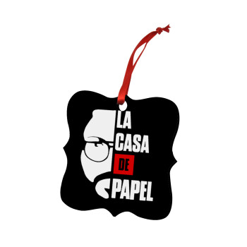 La casa de papel, Christmas ornament polygon wooden 7.5cm