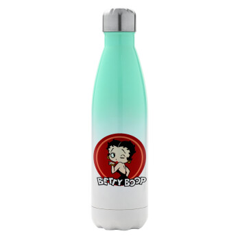 Betty Boop kiss, Metal mug thermos Green/White (Stainless steel), double wall, 500ml