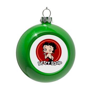 Betty Boop kiss, Green Christmas tree ornament bauble 8cm