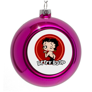 Betty Boop kiss, Purple Christmas tree ornament bauble 8cm