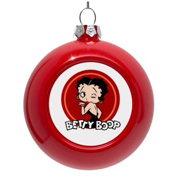 Betty Boop kiss, Στολίδι Χριστουγεννιάτικη μπάλα δένδρου Κόκκινη 8cm