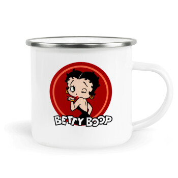 Betty Boop kiss, Metallic enamel cup white 360ml