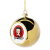 Golden Christmas tree ball ornament 8cm