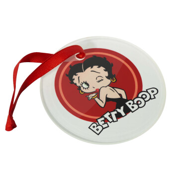 Betty Boop kiss, Χριστουγεννιάτικο στολίδι γυάλινο 9cm