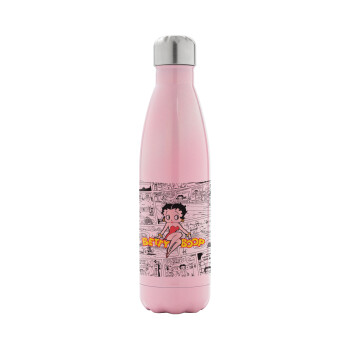 Betty Boop, Metal mug thermos Pink Iridiscent (Stainless steel), double wall, 500ml