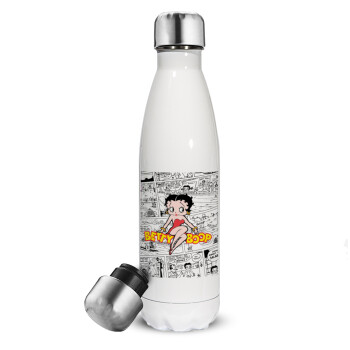 Betty Boop, Metal mug thermos White (Stainless steel), double wall, 500ml