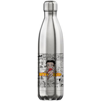 Betty Boop, Μεταλλικό παγούρι θερμός Inox (Stainless steel), διπλού τοιχώματος, 750ml