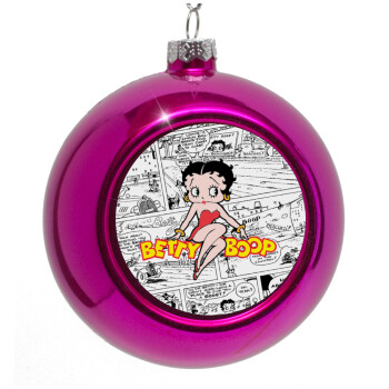 Betty Boop, Purple Christmas tree ornament bauble 8cm