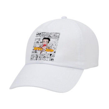 Betty Boop, Καπέλο Ενηλίκων Baseball Λευκό 5-φύλλο (POLYESTER, ΕΝΗΛΙΚΩΝ, UNISEX, ONE SIZE)