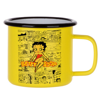 Betty Boop, Metallic enamel MATT Yellow cup 360ml