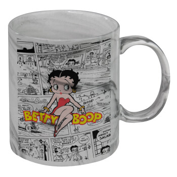 Betty Boop, Κούπα κεραμική, marble style (μάρμαρο), 330ml