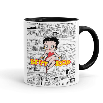 Betty Boop, Κούπα χρωματιστή μαύρη, κεραμική, 330ml