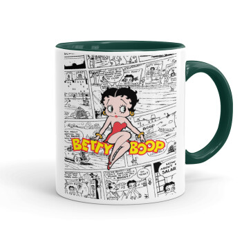 Betty Boop, Κούπα χρωματιστή πράσινη, κεραμική, 330ml