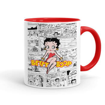 Betty Boop, Κούπα χρωματιστή κόκκινη, κεραμική, 330ml