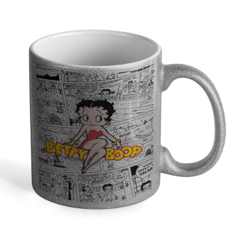 Betty Boop, Κούπα Ασημένια Glitter που γυαλίζει, κεραμική, 330ml