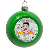 Green Christmas tree ornament bauble 8cm