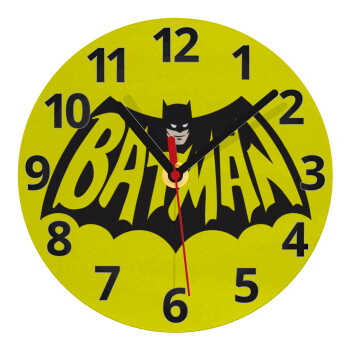 Batman classic logo, Ρολόι τοίχου γυάλινο (20cm)