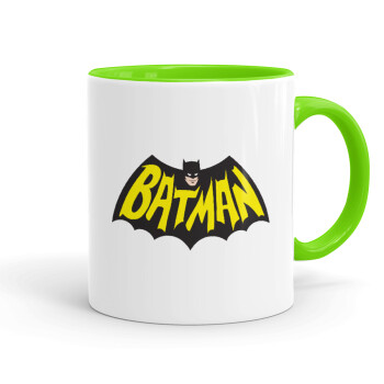 Batman classic logo, Mug colored light green, ceramic, 330ml