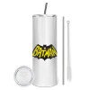 Eco friendly stainless steel tumbler 600ml, with metal straw & cleaning brush